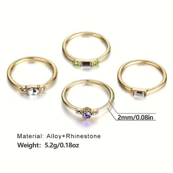 ✨HOST PICK🍸✨ Yellow Gold Tone 4pc Rings✨ - Picture 12 of 14